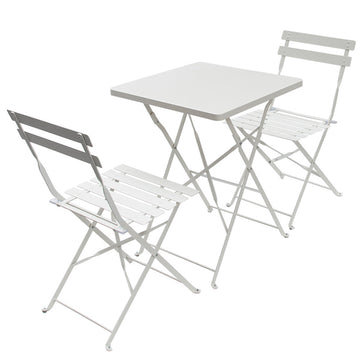 Salon de jardin 3 pièces avec table et 2 chaises pliantes ensemble table pliable table de jardin mobilier d'extérieur bistro set